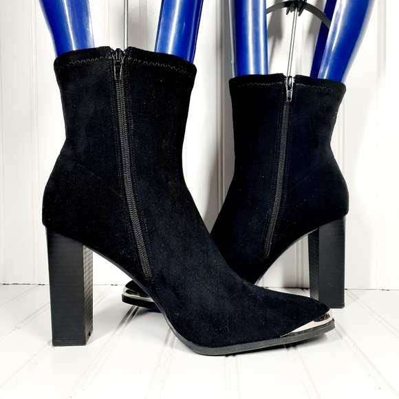 Forever 21 Faux Suede Metal-Toe Booties E311 - Picture 7 of 14